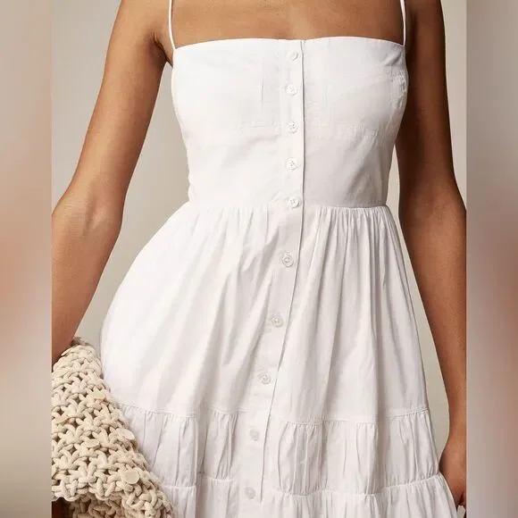 NWT J CREW A-line midi dress in cotton poplin - Picture 4 of 8